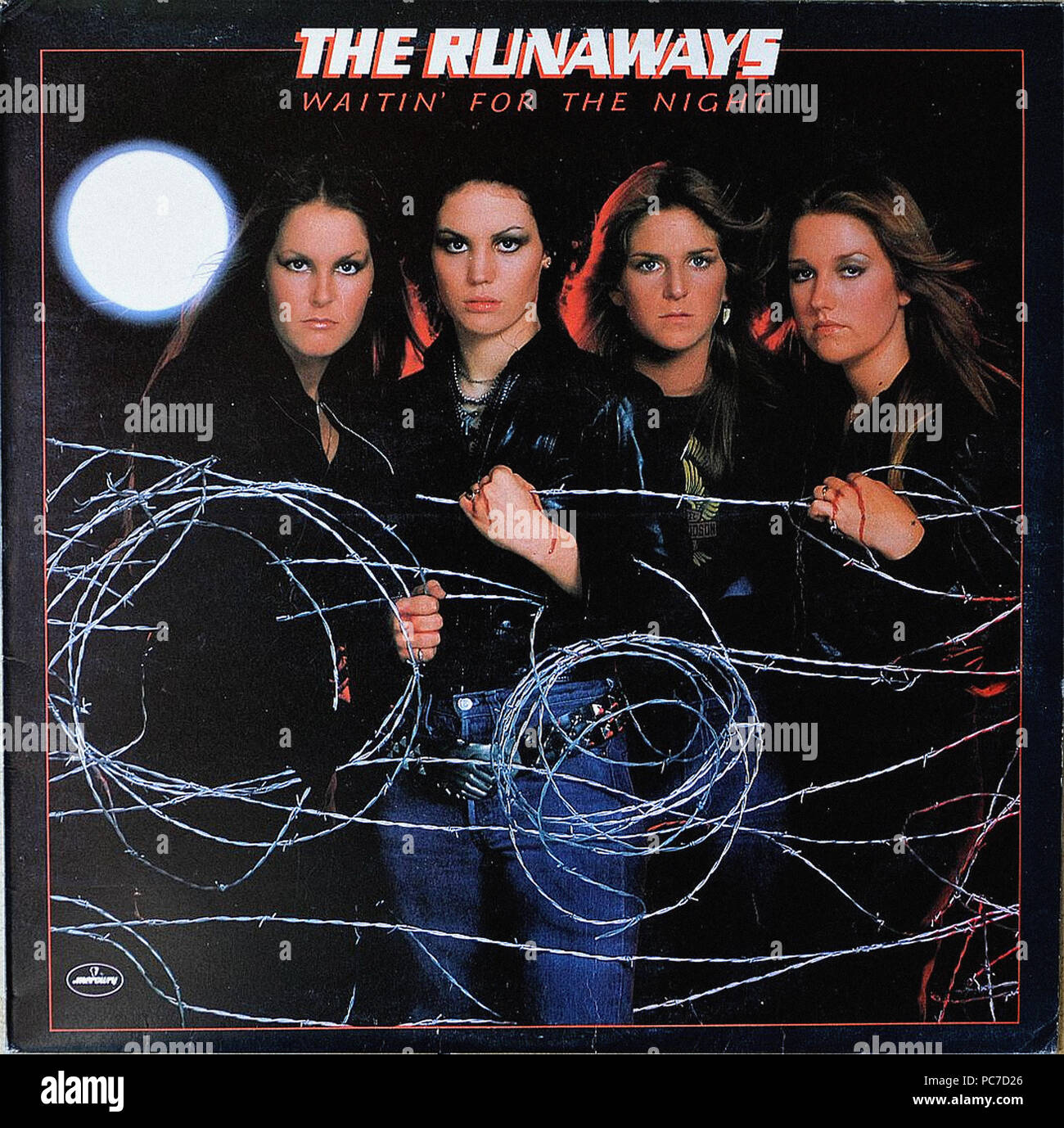 The Runaways Waitin` For The Night Vintage vinyl album cover Stock
